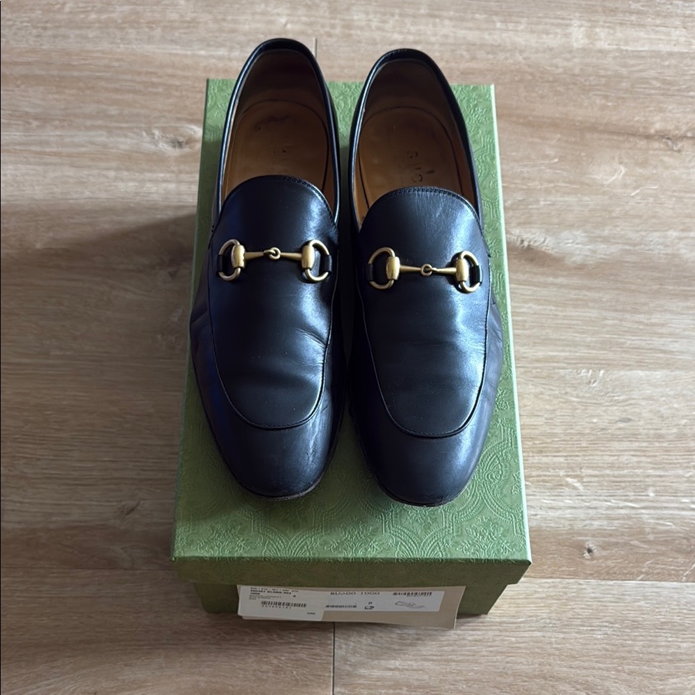 Men's Black Gucci Horsebit Leather Loafers